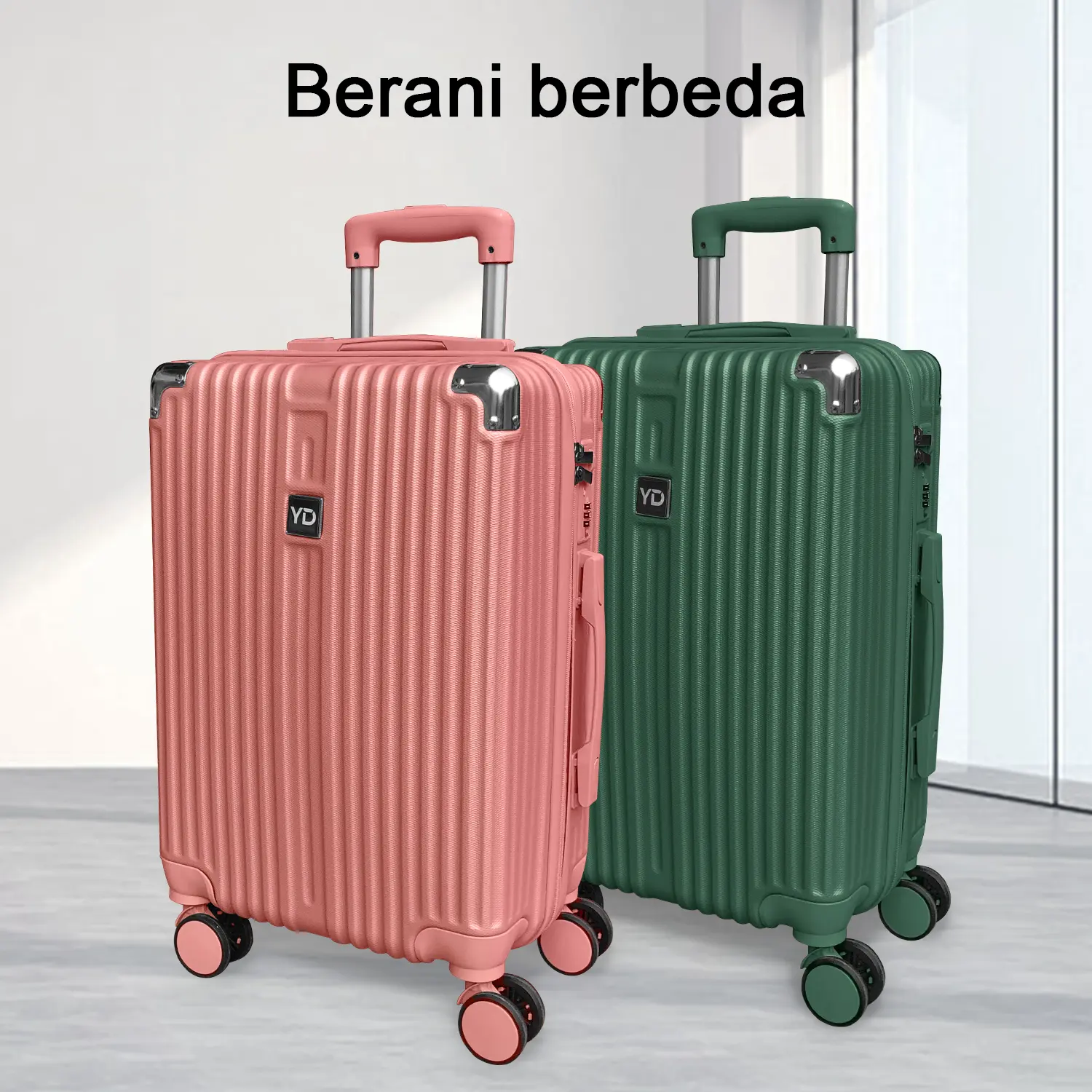 Koper 2037 Kabin Size 24inci Anti Lecet Tahan Banting Roda 4 Putar 360derajat Pin Lock