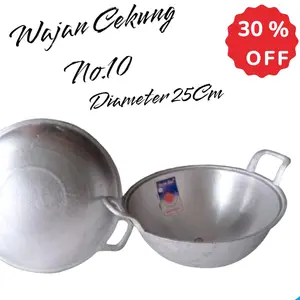 Wajan Cekung No.10 Anti Lengket Aluminium Cor Tebal - Kitchenware, Sayur Penggorengan