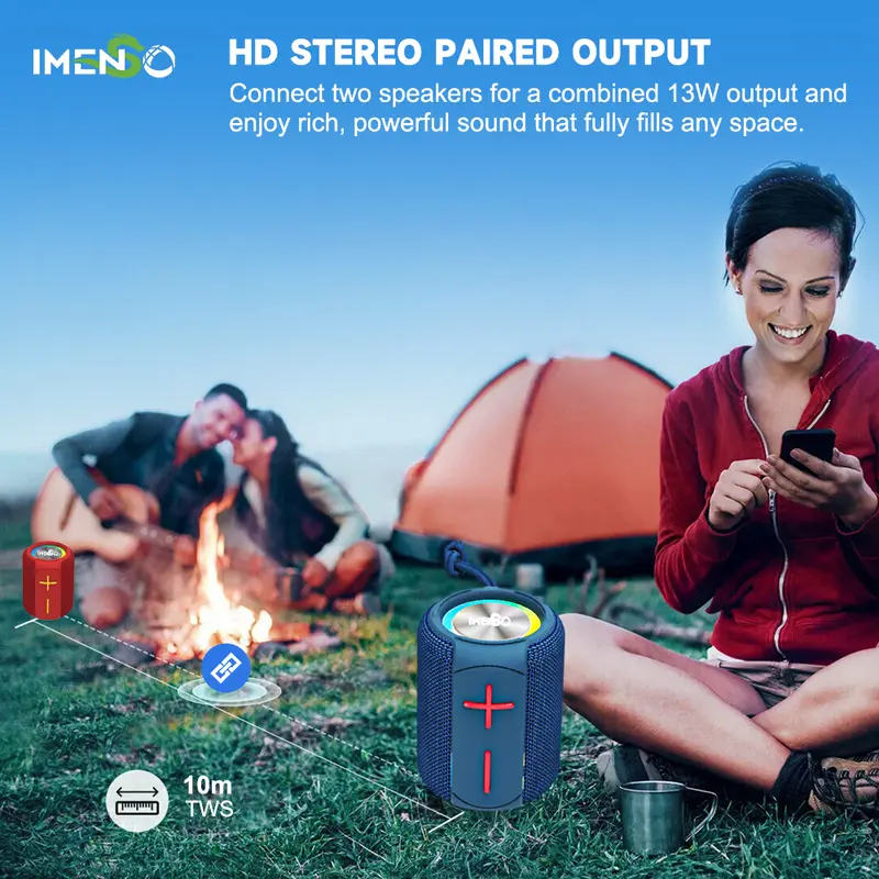 IMENSO Speaker Bluetooth Portable Mini Full Bass With RGB Light RB 120 BT V5.2 1200mAh Bergaransi IMS S1005 7