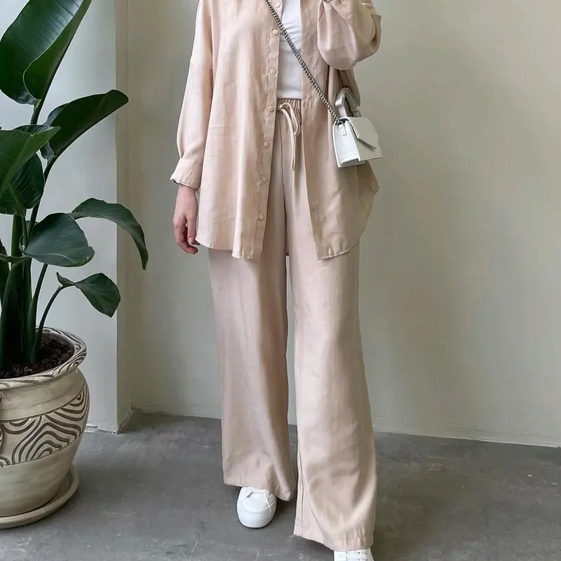 baju setelan wanita terbaru aluna ukuran jumbo ld 140 bahan polo linen 6