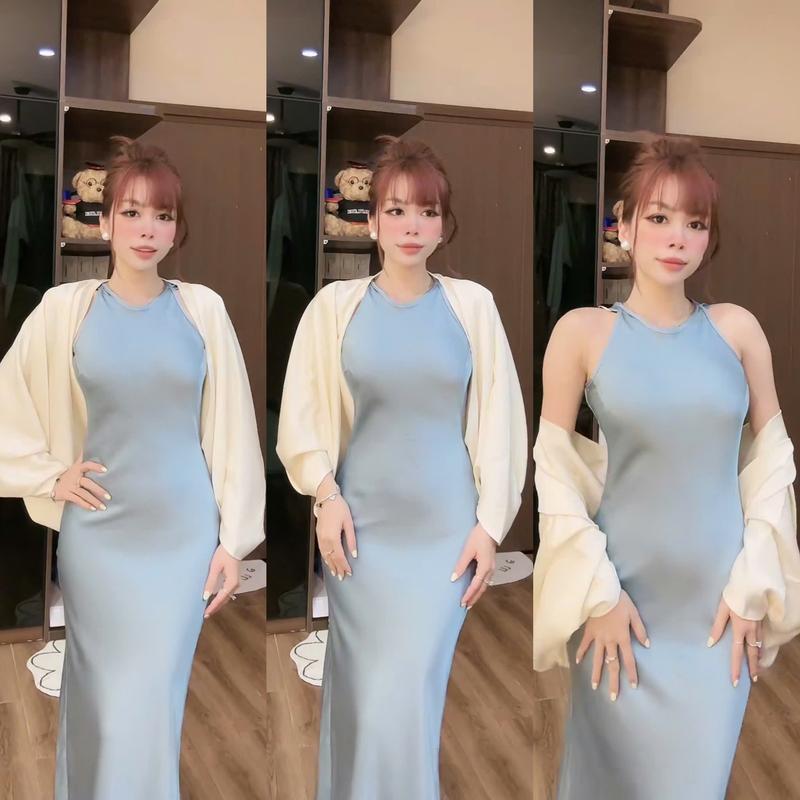  ÁO KHOÁC LỤA TÔ CHÂU  AK-002 - chất vải 1 lớp dày dặn mềm mịn freesize 