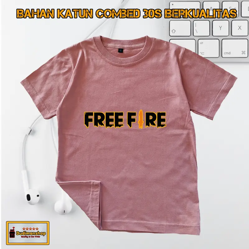 Fashion Kaos Anak Game Free Fire Simple Keren Katun Combed 30s Asli 5