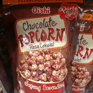 Oishi Popcorn Party Size Rasa Chocolate Caramel Keju 100gr Jagung Berondong Resealable Zip Lock