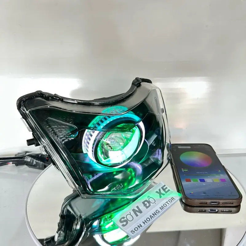 Bi Cầu Wave Độ Sẵn Bi F11 + E11+ M10 Mắt Quỷ App + 3D App Công Xuất 60W 70W Lắp Wave 50-100-110 Bảo Hành 12 Tháng ( Tặng Kèm Dây Nguồn Bi ) Đèn Pha lắp xe máy 3