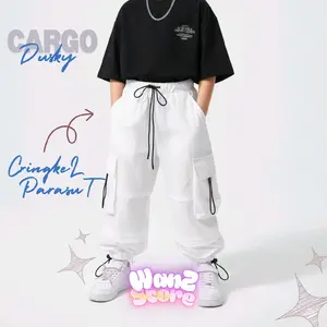 Celana cargo dusky anak 1-13 tahun Korean style celana kekinian  material cringkel parasut