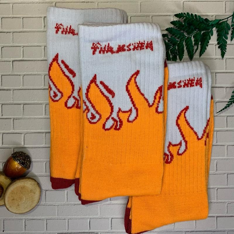 Kaos Kaki Old School Dewasa Motif Api Skate Skena 4