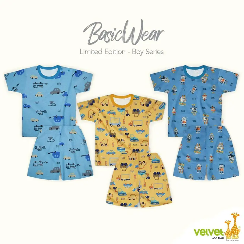 3 STEL velvet junior baju PENDEK celana PENDEK size S M L LB XL XXL Setelan Fashion 7