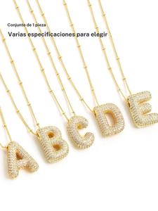 Collar con dije de diseño de burbuja de letras para mujeres y niñas, Joyería de moda para fiestas, Decoración de ropa diaria, Joyería versátil y exquisita para regalo de cumpleaños