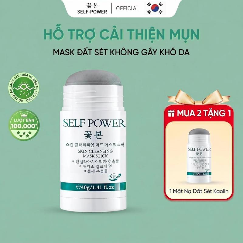 Thanh Lăn Mặt Nạ Đất Sét Tía Tô SELF POWER 40g Hỗ Trợ Làm Sạch Da, Làm Đẹp Da,…