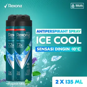 Rexona Men Deodorant Deo Body Spray Parfum Pria Ice Cool 135ML Twinpack [FLASH SALE]
