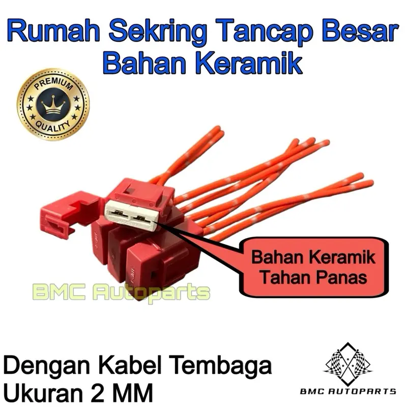 Fuse Box / Rumah Sekring DX Tancap Besar Bahan Keramik Mobil & Motor - Box Sikring Skring