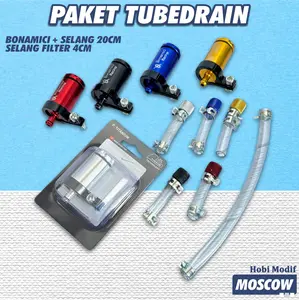TABUNG MINYAK REM BONAMICI + SELANG 20CM DAN TUBE DRAIN SELANG PEMBUANGAN FILTER PEMBUANGAN NEPEL CVT ALL MATIC UNTUK BAGIAN FILTER MOTOR HONDA YAMAHA PANJANG SELANG 4CM KEPALA FULL CNC ORIGINAL PNP BONAMICI ORIGINAL SELANG FILTER TABUNG BONAMICI TUBEDRAI