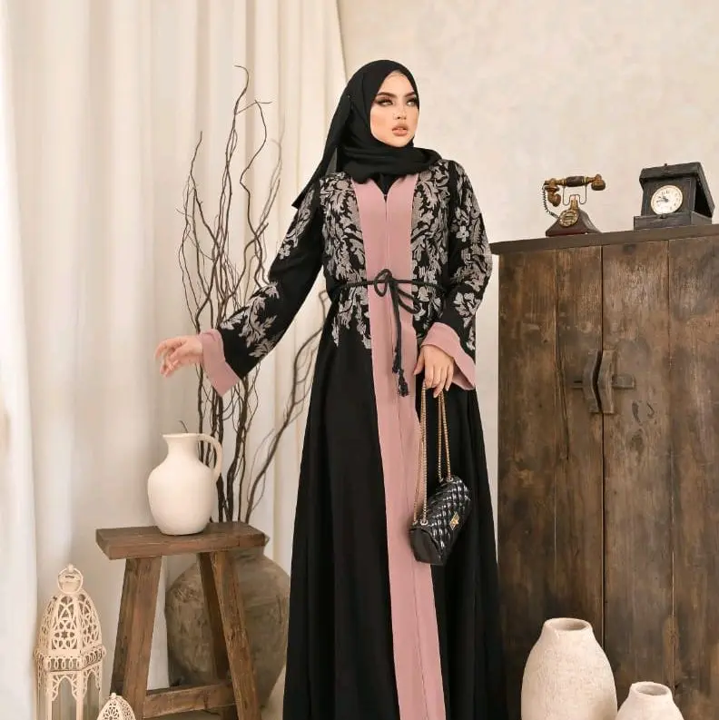 Abaya Katrina 2 ukuran lengkap, Muslim Gamis Katun Remaja Wanita Dress Dewasa Syari Maxi. abaya dengan botdir friendly busui free belt