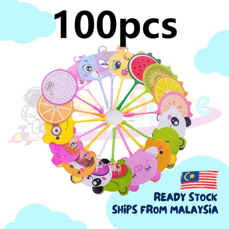 (100pcs/50pcs/10pcs) Fan Pen 2 in 1 Pen Kipas Kids writing stationery Animal Ball point pen Student gift Cute kawaii Design cartoon kids 0
