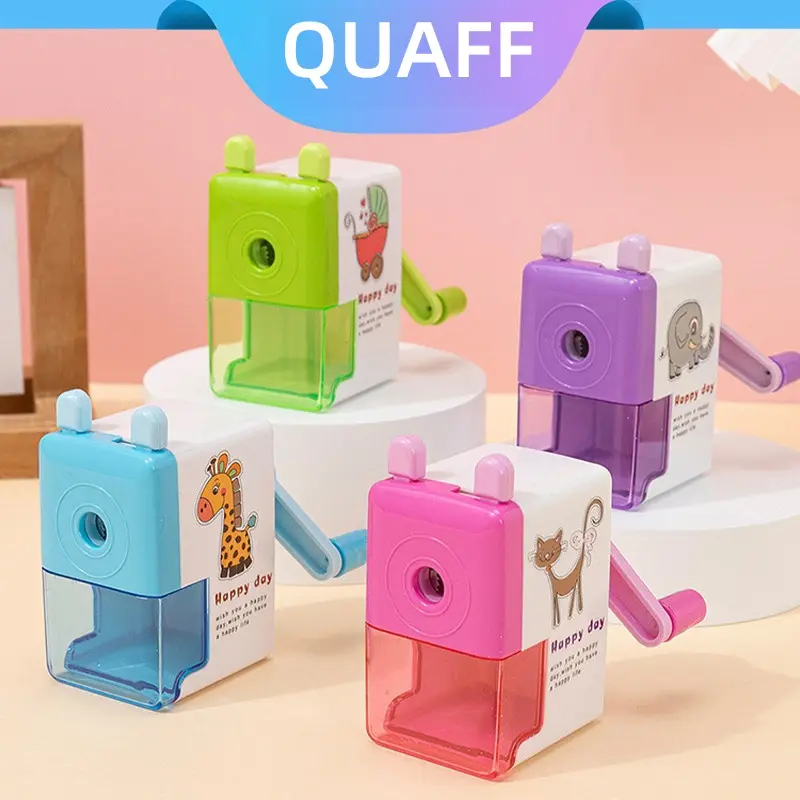 Rautan Putar / Rautan Meja 4 Warna Anti Slip, Pencil Sharpener / Pisau Terbuat Dari Bahan Besi Alloy