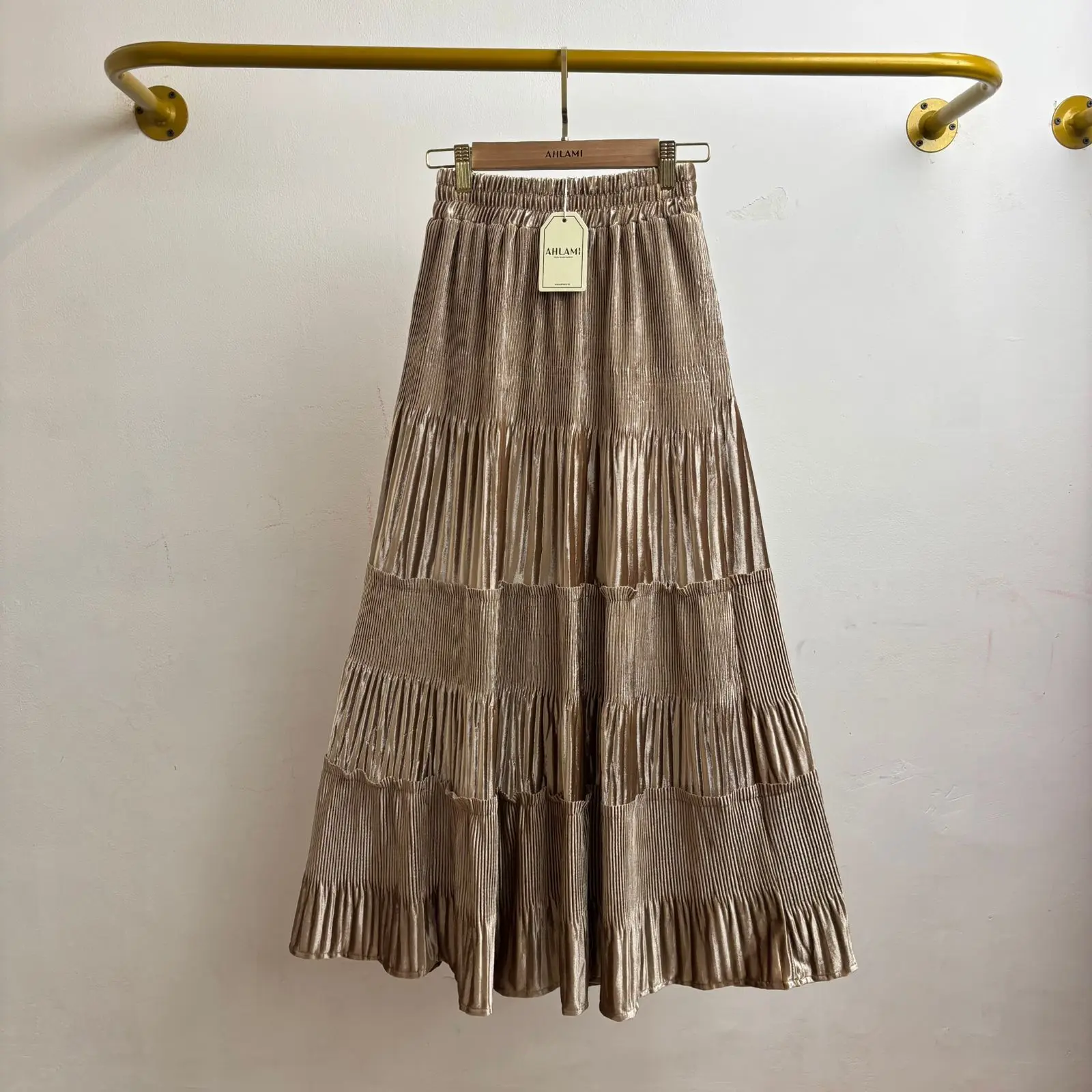 AHLAMI- CAVA Skirt Rok Panjang Plisket Beludru Susun Rok Plisket Bludru Premium