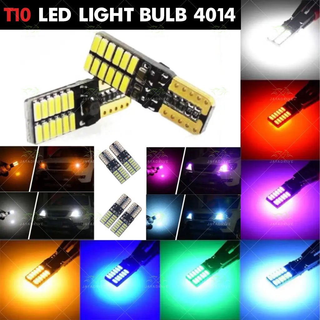 24 SMD LED Car T10 Led Light Bulb 4014 Chip License Plate Lights Signal Reverse Lampu Kereta Motor No Plat