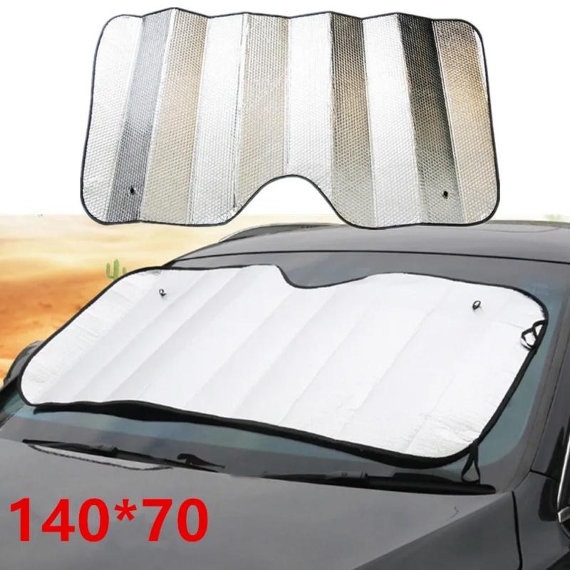Tấm che nắng phản quang, kính chắn gió trước / sau ô tô tự động, có thể gập lại, chống nắng, cản nắng và giảm nhiệt, nội thất, 140 x 70cm 0