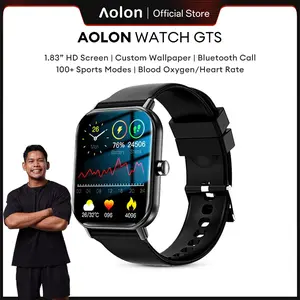 Aolon Huafit 2024 Smart Watch dengan Layar 1.83" HD, Kustom Wallpaper, Bluetooth, 100+ Mode Olahraga, Pengingat Menstruasi, dan Pemantauan Detak Jantung 24 Jam untuk Pria dan Wanita - Telepon