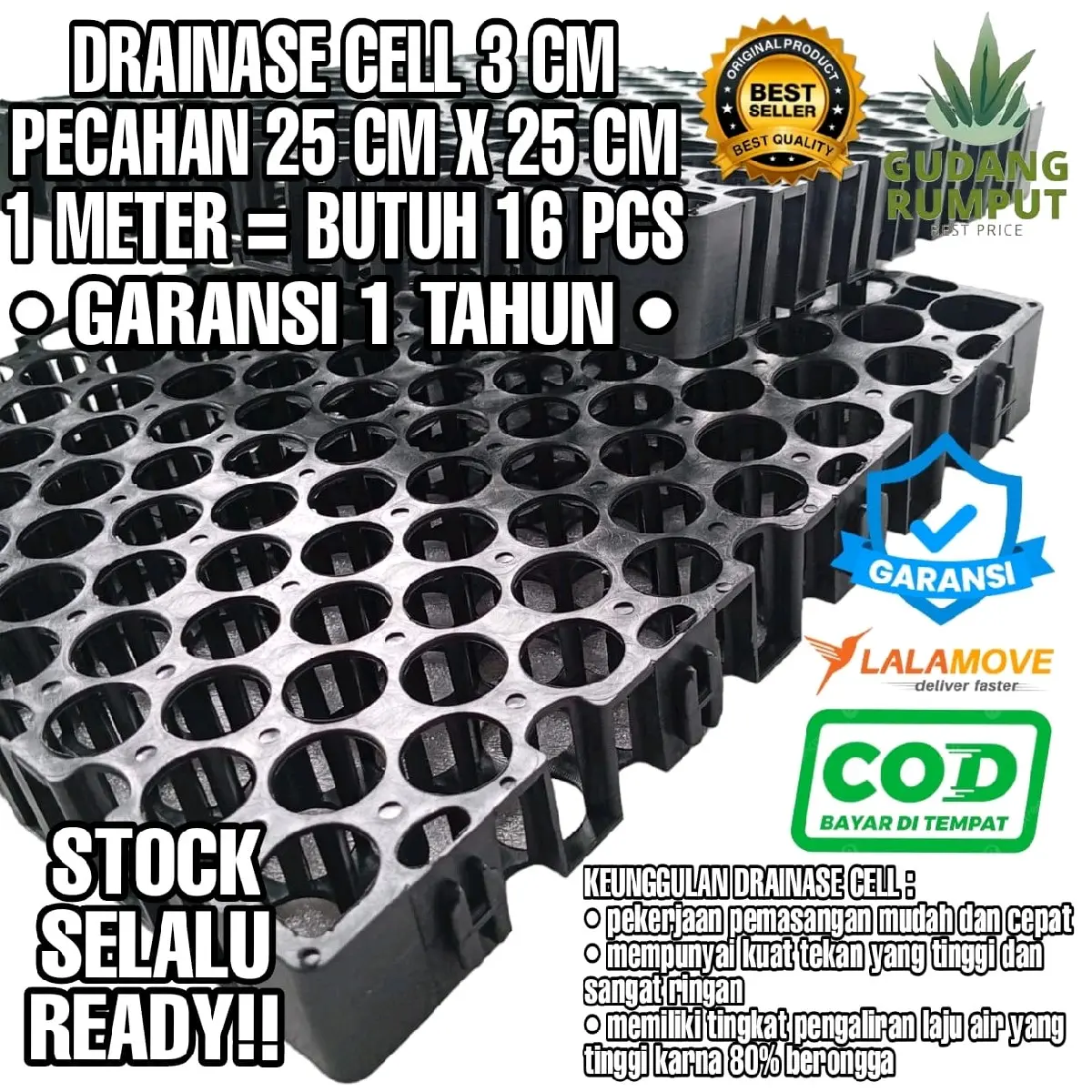 Drainase cell 3 cm (resapan air)