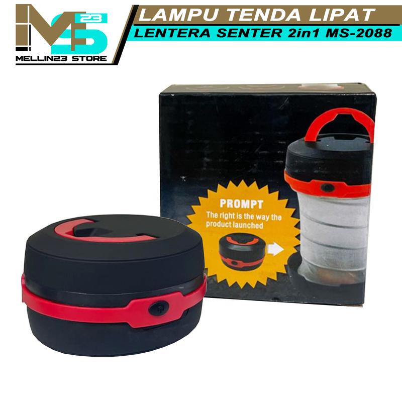 lampu tenda lipat camping MS2088 lampu tenda emergency baterai AA 3pcs 3