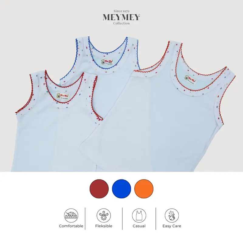 Mey Mey Kaos Dalam Singlet Anak Salur Motif Bintang 0