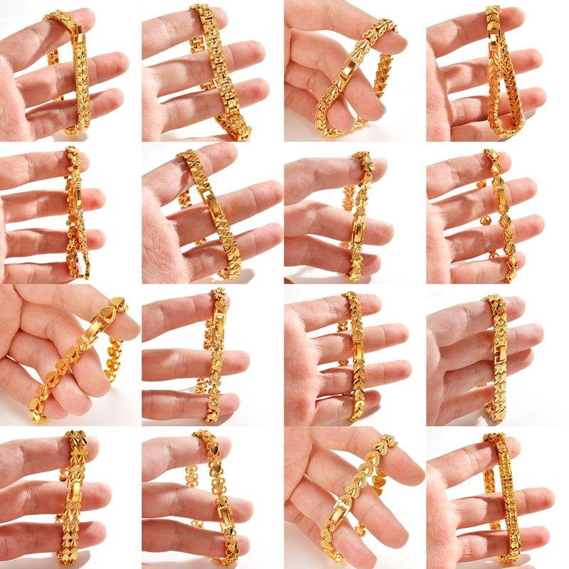 Product Introduction of Copper gold-plated watch chain, Geely bracelet, gold-plated accessories, non fading, non peeling alarm jewelry -24H shipping, free gift jewelry box 4