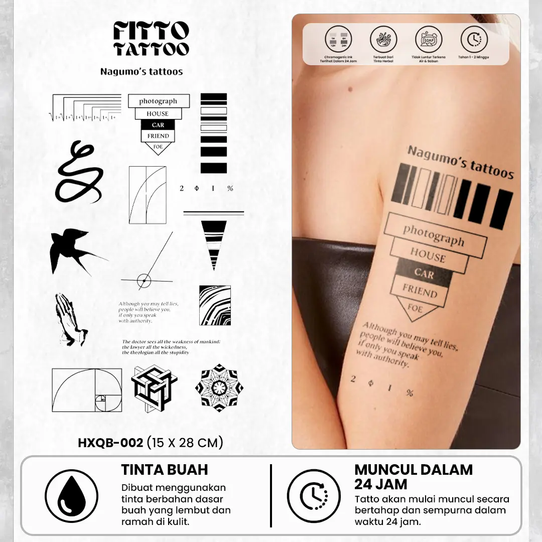 Tatto Semi Permanen Nugomo Tato Temporary Nagumo tattoo Anti Air tattoo temporer