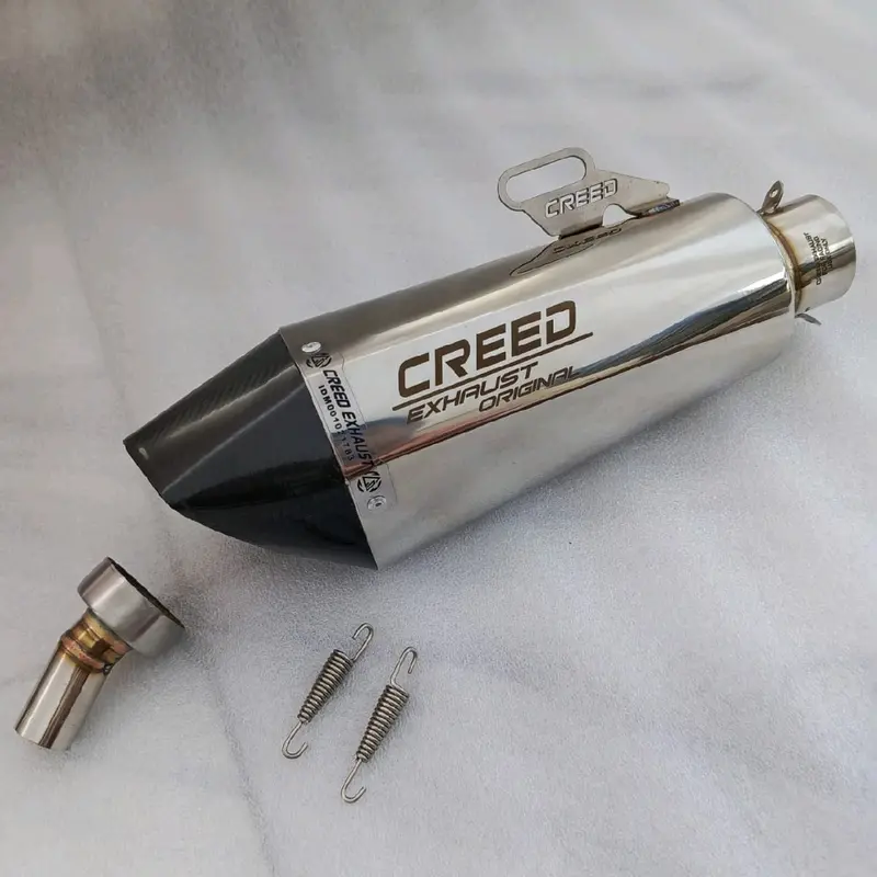 100% CREED EXHAUST ORIGINAL SUARA NGEBASS COCOK UNTUK MOTOR, n max old/new,aerox old/new,pcx150/160,adv150/160,vario160,mio j/m3/sporty/smaile/gt,vario125/150 led/new,vario125 bohlam/techno,vario110 fi,vario 110karbu,beat karbu/fi lama/street/deluxe, dll 8