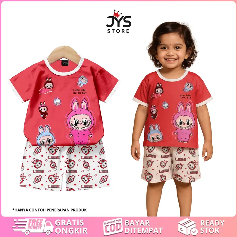 (Beli Lokal) JYS - PAKET HEMAT ISI 6 Setelan Anak Perempuan Kode 1 Bear Motif RANDOM Fashion 7