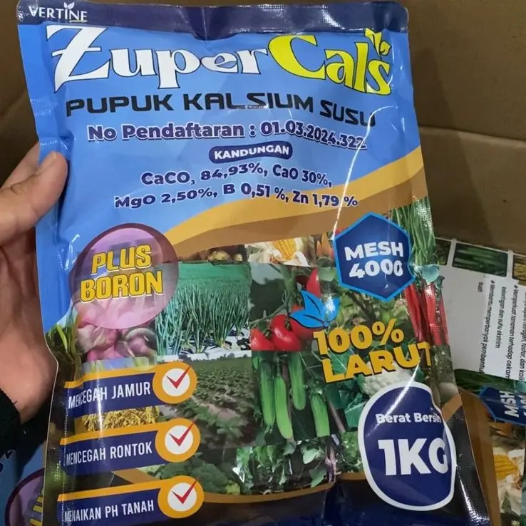 Zupercals Pupuk Pelebat Daun Bawang, Perbesar Daun, Kalsium+Boron Percepat Pertumbuhan Tunas Baru Anti Kuning Dan Anti Hama Penyakit Kemasan 1KG 5