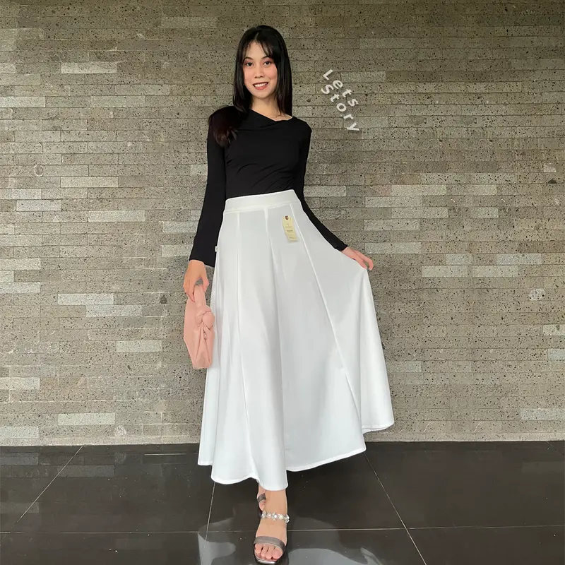 LIEFUNG Audy Skirt Rok Payung Wanita Loose Skirt Rok Wiru Wanita Jumbo bahan jatuh 2