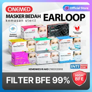 ONEMED - Masker 3 Ply Earloop Medis | Surgical Mask One Med  Gambar