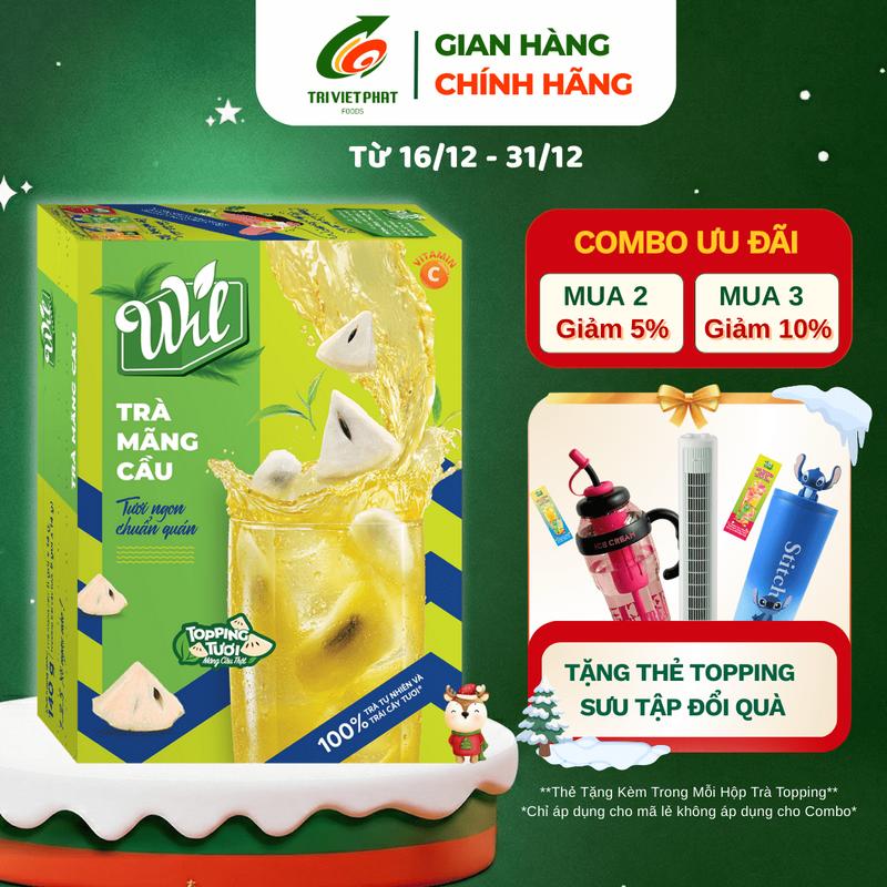 TẶNG THẺ TOPPING Trà mãng cầu Wil có topping mãng cầu tươi hộp 140g