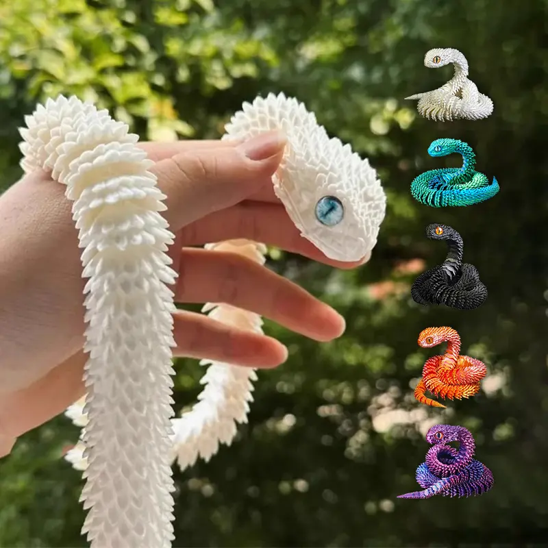 Mainan 3D Printing Ular / Hiasan Ular / Ular Simulasi Dapat Digerakkan Multi-Sendi