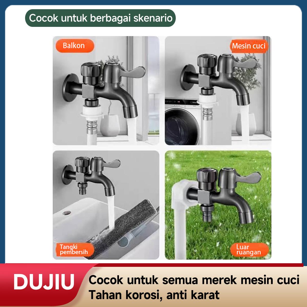 Keran Dapur & Mesin Cuci Multifungsi Hitam DUJIU – Keran Air Dingin Tahan Karat Premium, Cocok untuk Taman/Ruang Cuci, Termasuk Katup Penghenti Dinding, Desain Modern Mudah Dipasang, Ideal untuk Rumah & Kamar Mandi.