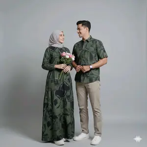 couple baju gamis dan kemeja cowok / check out 1 udah dapet sepasang / bisa bayar ditempat Muslim Pasangan