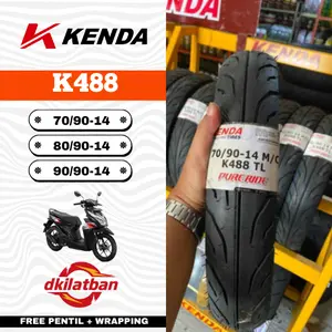 KENDA Ban K488 TUBELESS Ring 14 70/90-14 80/90-14 90/90-14 untuk Motor BEAT MIO VARIO dll Tipe Tubeless Kompatibel dengan Motor BEAT MIO VARIO dll