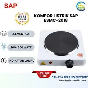 SAP Kompor Listrik Elemen Plate 5 Level Pemanas 200-600 Watts Garansi 1 Tahun Alat Bantu Rumah Tangga ESMC-2018