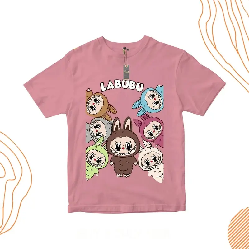 Kaos Anak Unisex Gambar Boneka Colorfull 30S 1 - 10 Tahun Combed Cotton Kids Cewek Cowok labubu Perempuan kaos  anak kaos  labuh Katun Laki-Laki Anak-Anak Fashion Pakaian Pakaian Fashion Pakaian Pakaian 2