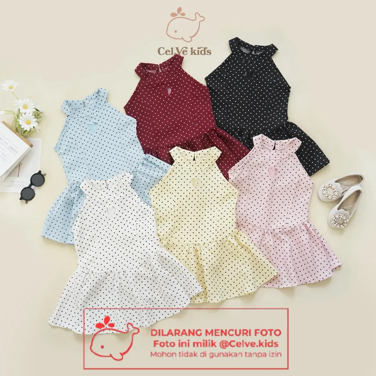 CELVEkids - Karina Dress Baju Anak Perempuan Korean style semiwool usia 1-8th