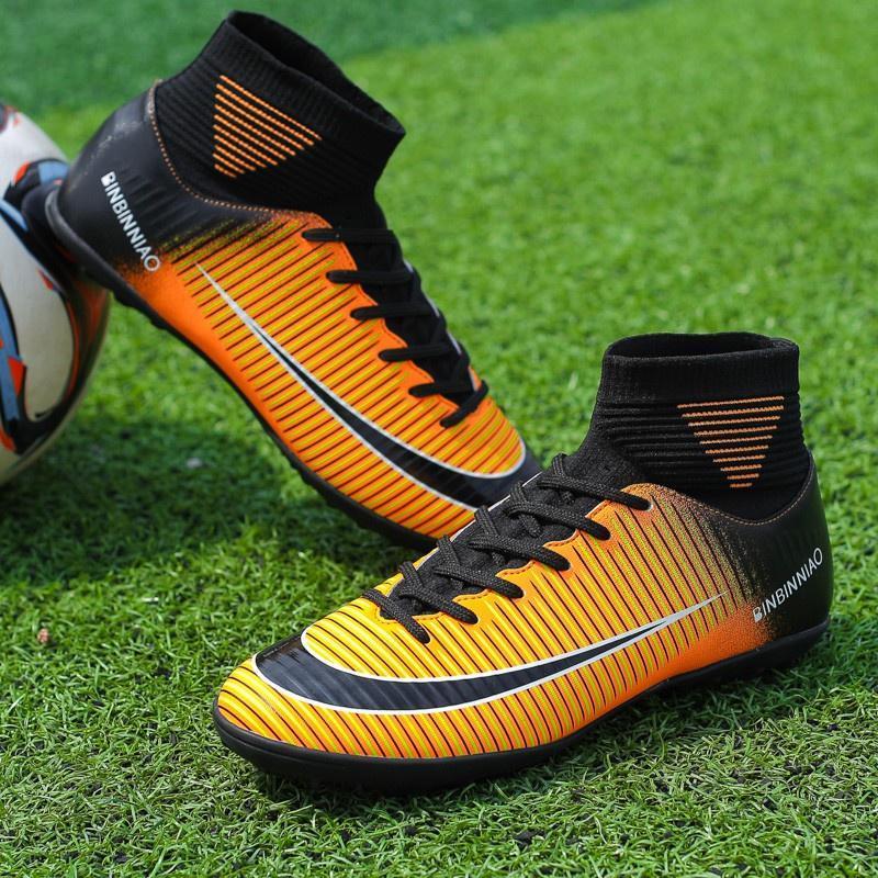 Product Introduction of Children Adult Unisex High Top Five Football boot Indoor Training Football Kasut bola sepak Football Boots Sports Men's Leisure 8