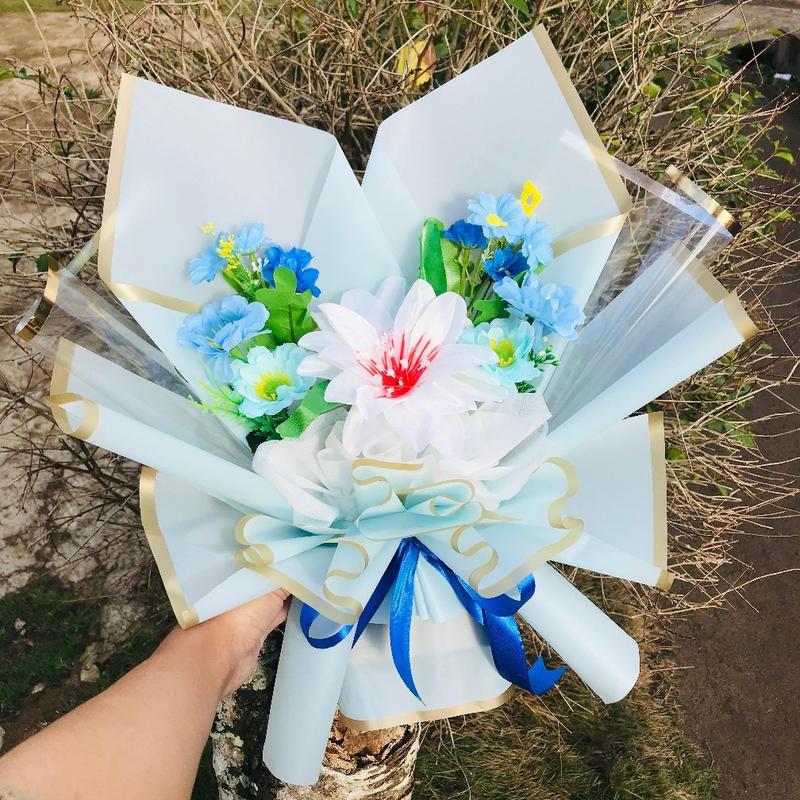 Product Introduction of BUKET BUNGA CANTIK / BUKET BUNGA AESTHETIC TIPE SKYBLUE / BUKET BUNGA HADIAH ANNIVERSARY 6