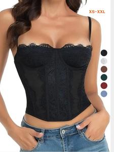 Top body sexy con espalda baja y cordones, diseño flocado de ajuste entallado, top moldeador tipo tank para mujer como prenda exterior, ropa elegante para fiestas