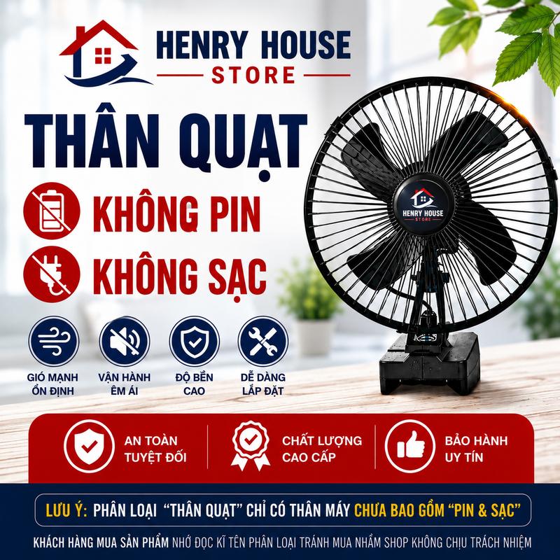 Thân Quạt Có Túp Năng Xoay 8 Inch , Dùng Chân Pin Phổ T