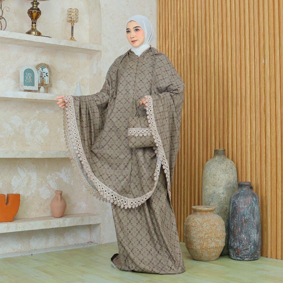 Mukena Wanita 2 in 1 Katun Premium Motif Mewah Renda Cantik dengan Desain Elegan dan Nyaman untuk Penggunaan Sehari-hari Mukenah Jumbo Dewasa Travel
