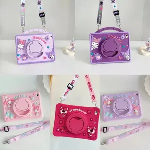 Softcase Strap Untuk Tab A11 8.7 A9 A9+ A11+ 11 Inch A8 X205 X200 S6 Lite A 8 2019 T295 T290T297 A7 Lite T220 T225 Bonus Tali Lanyard Case Kids Casing Cover Stand