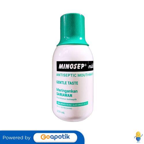Gambar MINOSEP MILD OBAT KUMUR 0.1% BOTOL 200 ML dari Apotek Anda Medan by GoApotik Kota Medan Tokopedia
