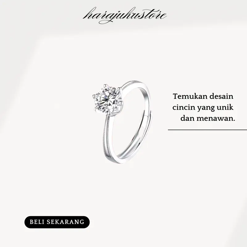 HARAJUKU cincin wanita moissanite KOREANSTYLE adjustable HIGH PREMIUM/ANTI KARAT (BISA COD) 6