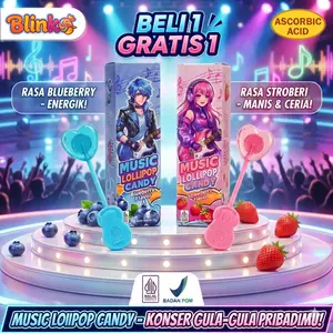 Lollipop Musik Viral - Permen Bernyanyi Seru Rasa Buah Stroberi & Blueberi. Snack Unik Pilihan Kado Ramadhan & Hampers Idul Fitri. Enak, Murah, Disukai Anak-anak. Ready Stok Terbaru!